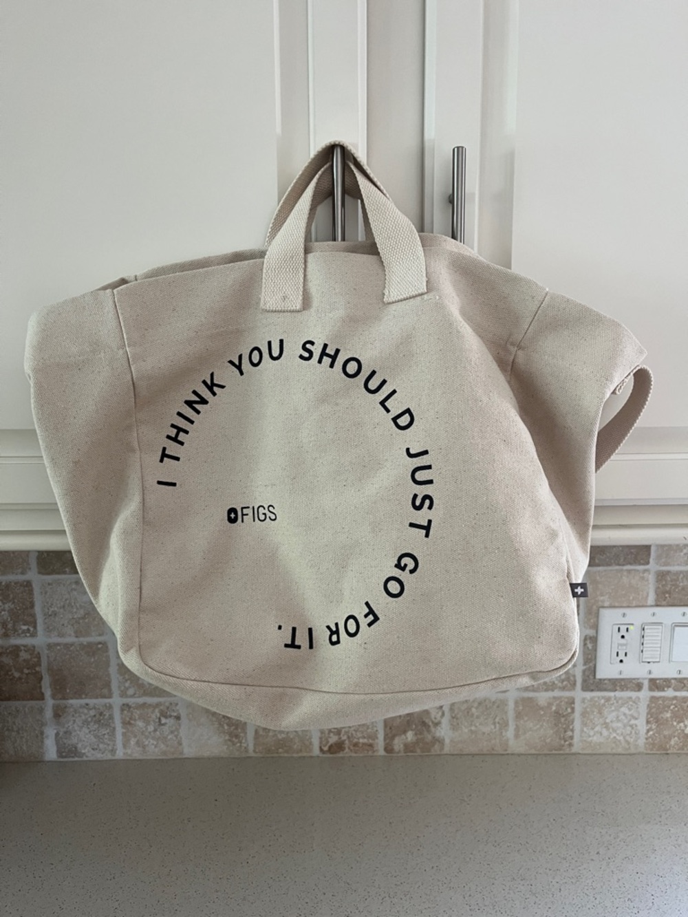 Figs Natural Canvas Tote with Circular Logo
